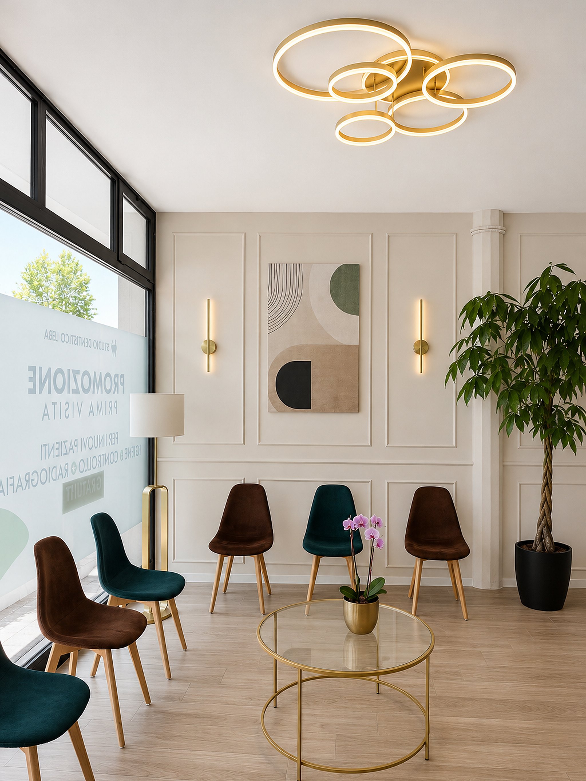 Sala d’attesa reale e luminosa dello Studio Dentistico Lera